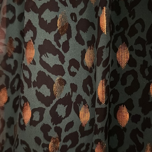 Green and metallic leopard print long dress -NWOT - Picture 6 of 6